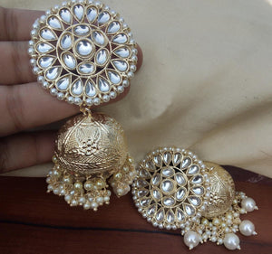 Buy Clustered Pearl Jhumki Indian Party Anusha Earrings: Perfect Panache