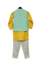 Load image into Gallery viewer, Boys Aqua Embroidery Nehru Jacket Set