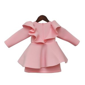 Girls Baby Pink Neoprene Dress