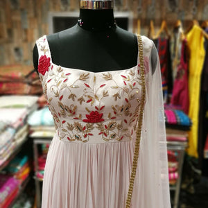 Baby Pink Anarkali With Handwork