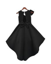 Load image into Gallery viewer, Girls Black Lycra Flower Dress