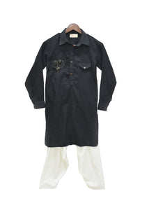 BOYS Black Pathani Kurta With Salwar