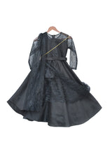 Load image into Gallery viewer, Girls Black Silk Anarkali