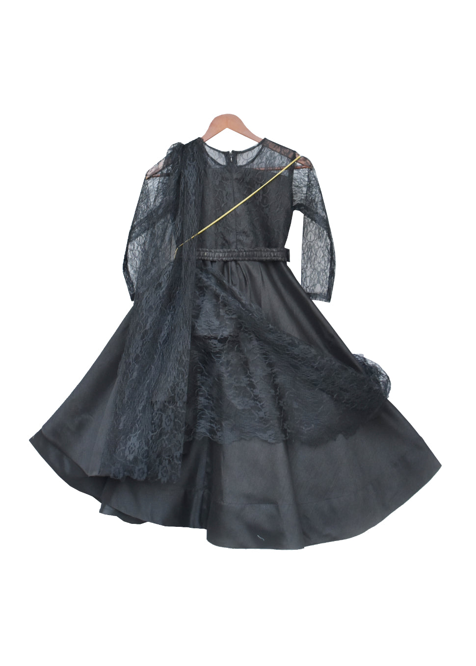 Girls Black Silk Anarkali