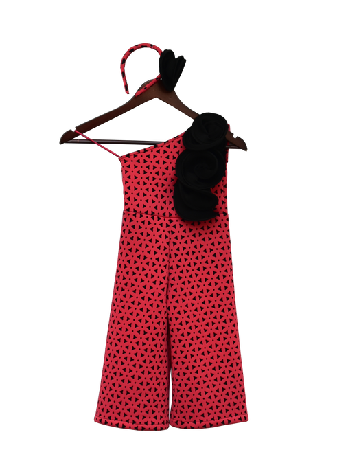 Girls Black & Pink Jumpsuit