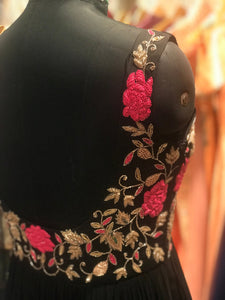 Black And Pink Handwork Anarkali