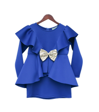 Load image into Gallery viewer, Girls Blue Neoprene Dress