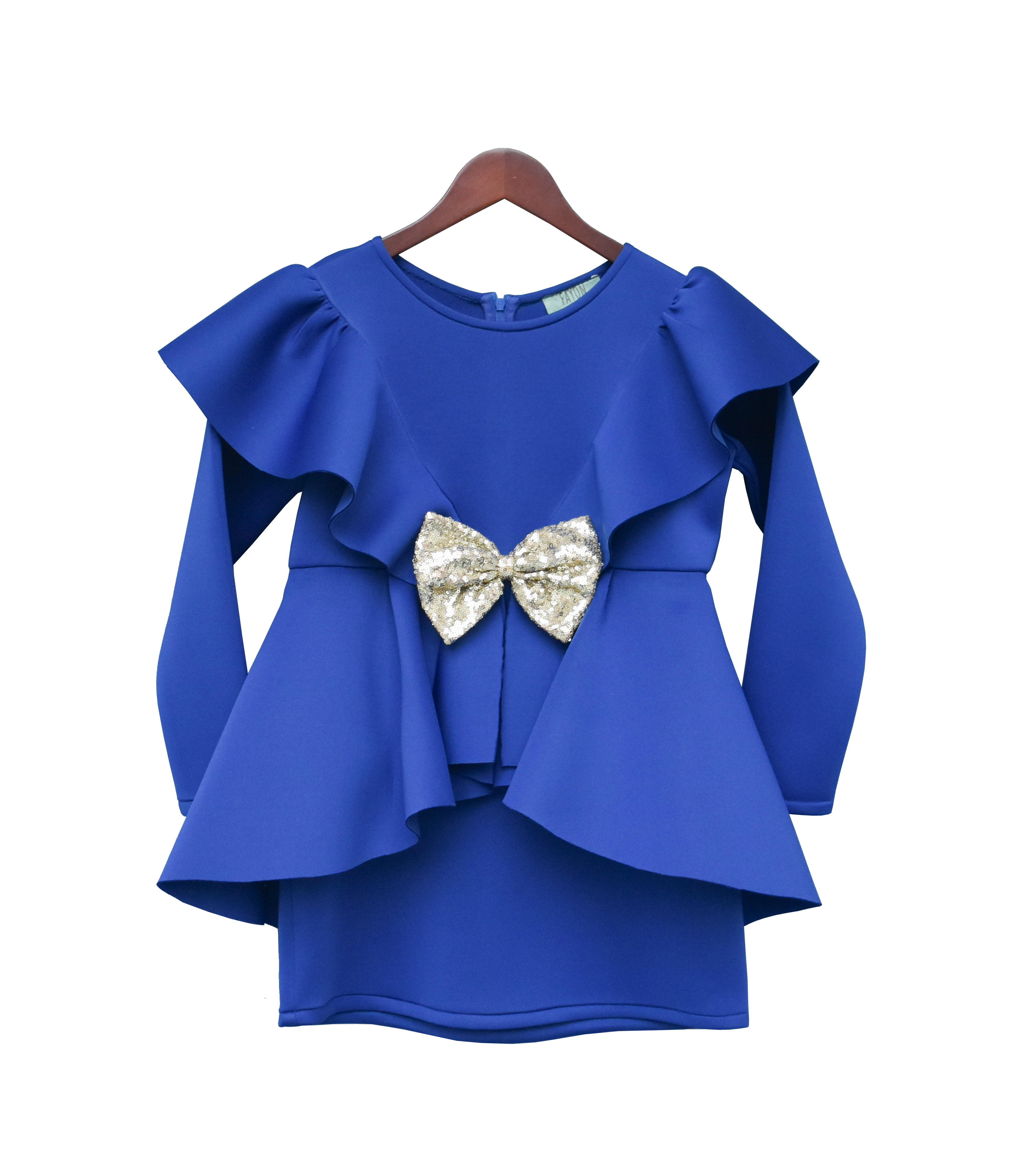 Kids Dresses: Girls Blue Neoprene Dress
