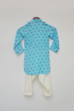 Load image into Gallery viewer, Boys Blue Printed Kurta And Salwar