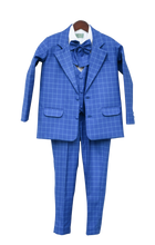 Load image into Gallery viewer, Boys Blue Check Coat Set