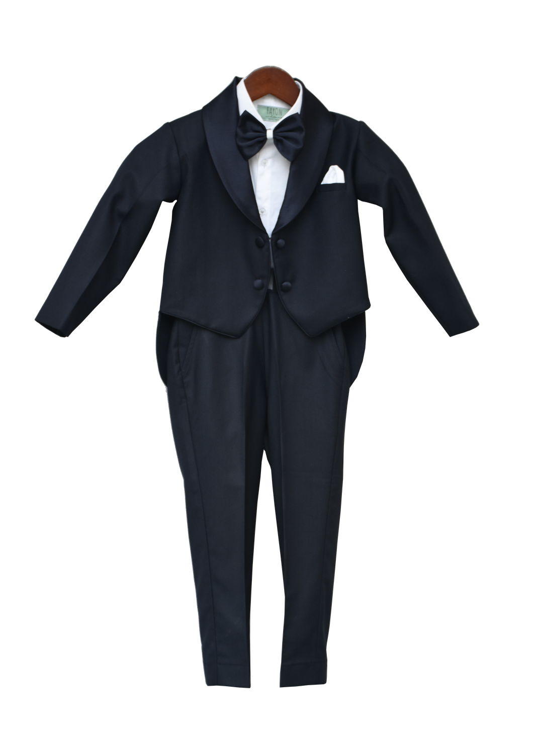 Boys Blue Coat With Pant & White Shirt