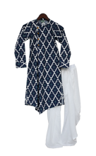 Load image into Gallery viewer, Boys Blue Kurta With White Salwar