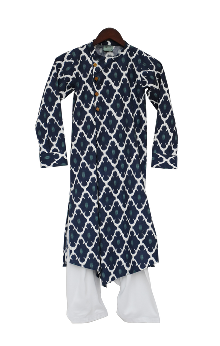 Boys Blue Kurta With White Salwar