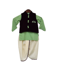 Load image into Gallery viewer, Boys Burgandi Velvet Nehru Jacket Set