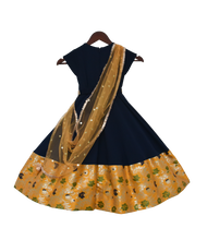 Load image into Gallery viewer, Girls Dark Blue Georgette Anarkali