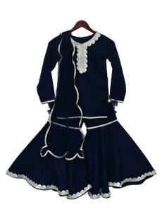 Girls Dark Blue Kurti With Sharara