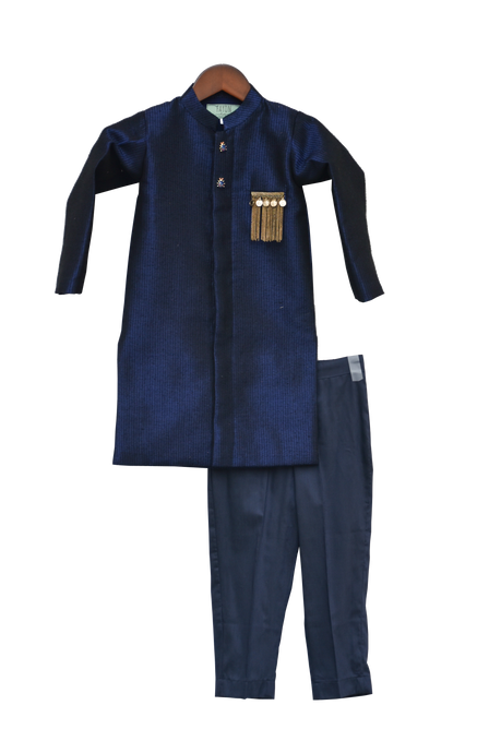 Boys Dark Blue Ajkan With Pant