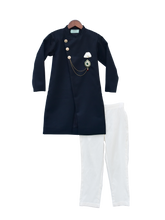 Load image into Gallery viewer, Boys Dark Blue Ajkan With Pant &amp; Stone Broach