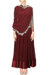 Drape Sleeves Gown for Womens