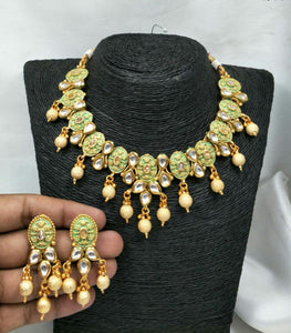 Meenakari Kundan Circle Set