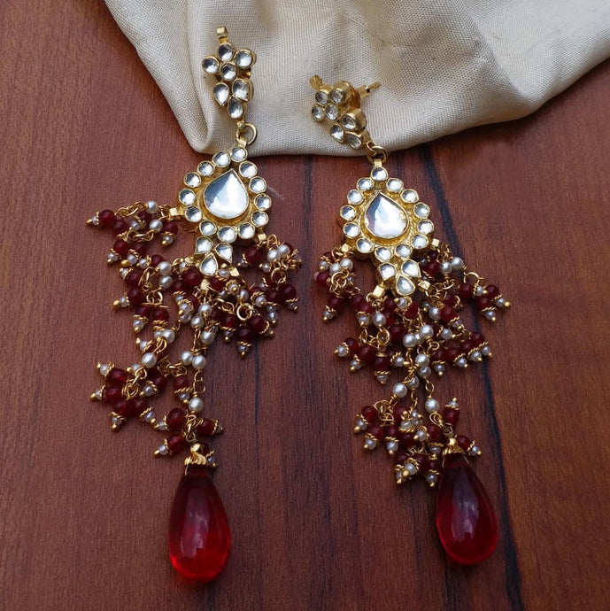 Buy Kundan stone Indian Party Elsa Earrings: Perfect Panache