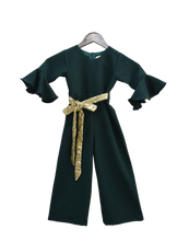 Load image into Gallery viewer, Girls Emerald Green Jumpsuit