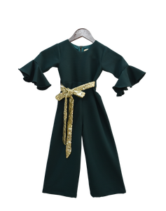 Girls Emerald Green Jumpsuit