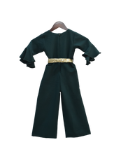 Load image into Gallery viewer, Girls Emerald Green Jumpsuit