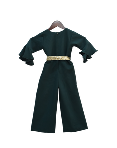 Girls Emerald Green Jumpsuit