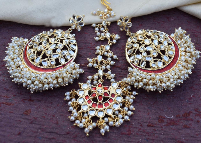 Buy Clustered white pearls Indian Party Emma Earrings: Perfect Panache
