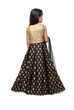 Load image into Gallery viewer, Girls Gold And Black Lehenga