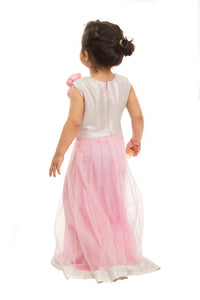 Girls Pink Sequinced Gown