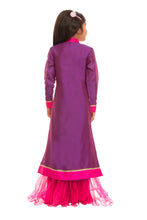Load image into Gallery viewer, Girls Purple Pink Jacket Lehenga Set