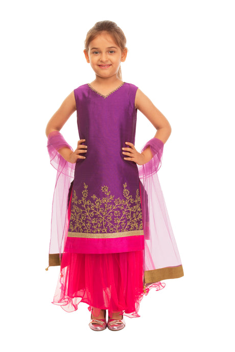 Girls Purple Pink Lehenga Set in USA