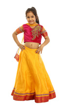 Load image into Gallery viewer, Girls Yellow And Red Lehenga