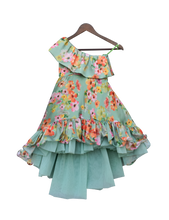 Load image into Gallery viewer, Girls Green Floral Print Gown