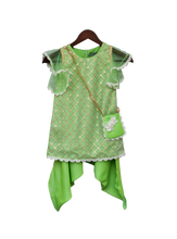 Load image into Gallery viewer, Girls Green Bottie Net Kurti With Dhoti