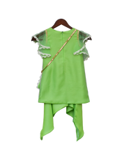 Load image into Gallery viewer, Girls Green Bottie Net Kurti With Dhoti