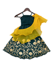 Load image into Gallery viewer, Girls Green Gota Lehenga Choli