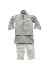 Load image into Gallery viewer, BOYS Grey Jacket With Kurta And Pant