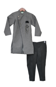 Boys Grey Ajkan With Pant