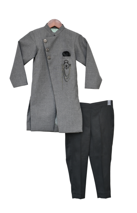 Boys Grey Ajkan With Pant