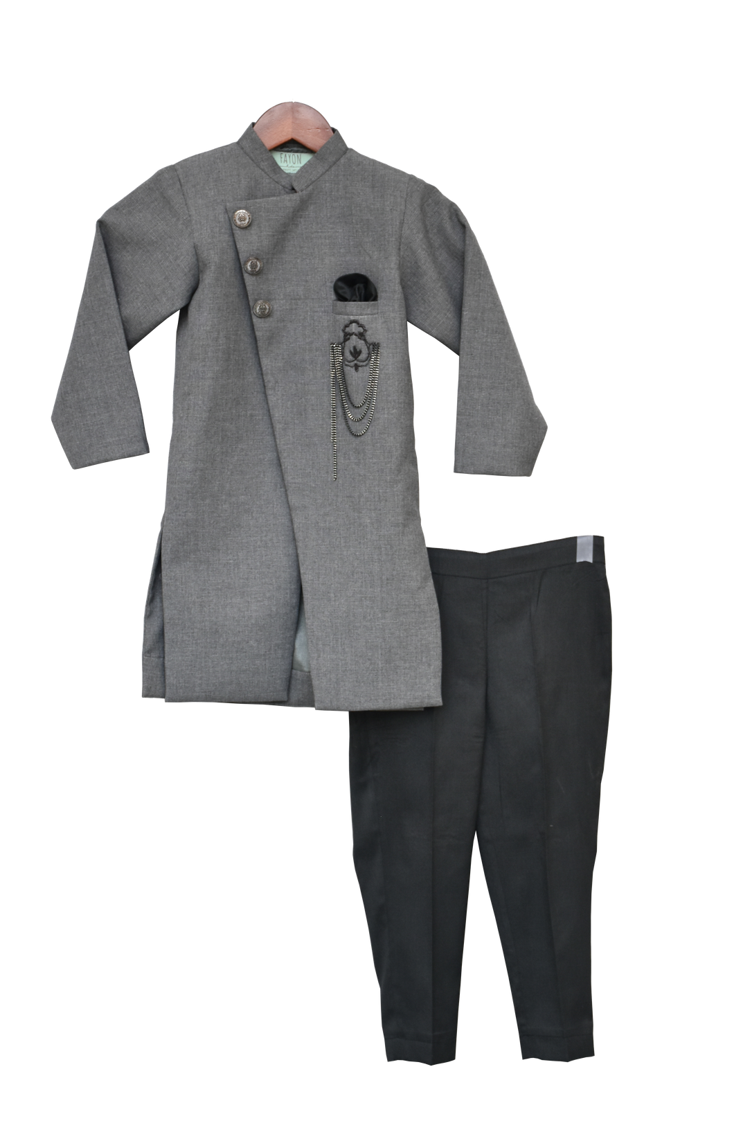 Boys Grey Ajkan With Pant