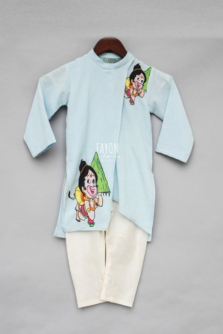 Boys Hanuman Ji Print Kurta