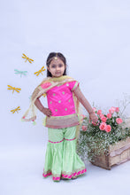 Load image into Gallery viewer, Girls Hot Pink Kurti With Sharara And Dupatta