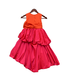 Girls Hot Pink And Orange Gown