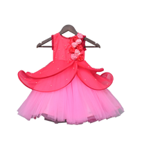 Load image into Gallery viewer, Girls Hot Pink &amp; Baby Pink &amp; Drape Gown