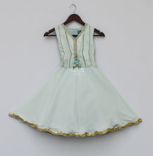 Load image into Gallery viewer, Girls Ice Blue Anarkali Dress With Jacket