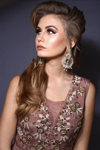 Indowestern Gown With Moti Work