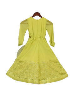 Girls Light Green Embroidery Georgette Anarkali